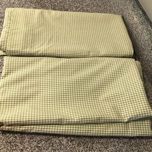Pottery Barn Kids Green Gingham Curtains